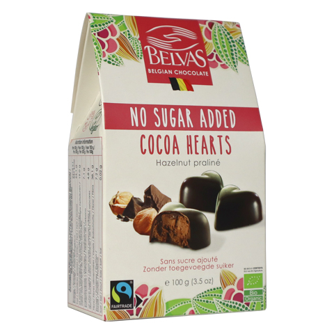Chokladhjärtan Sockerfri 100g, Belvas