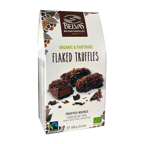 Chokladtryffel med flakes 100g, Belvas